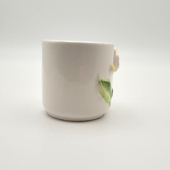 Vintage Yellow 3D Flower Trinket Pot 2″ Cottagecore Décor - Picture 2 of 7